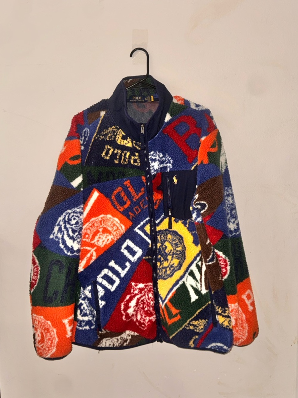 Polo Ralph Lauren Pennant Pile Fleece Jacket Mid-Length Jacket XXL